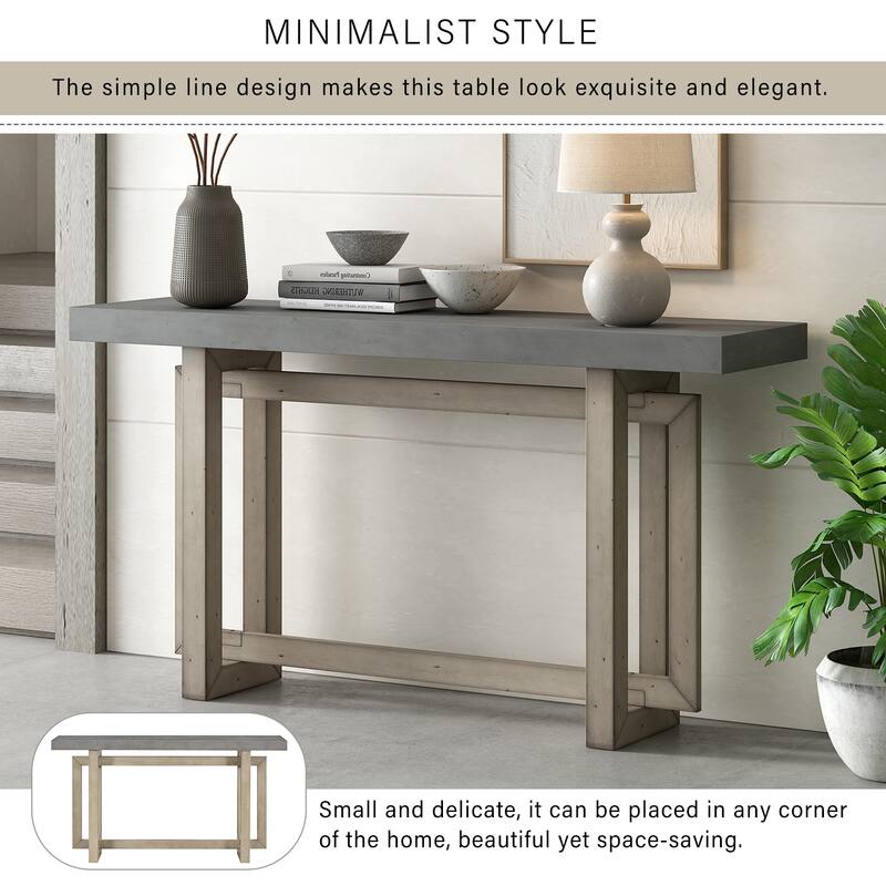 59.1" Extra Long Entryway Console Table with Solid Pine Wood Frame