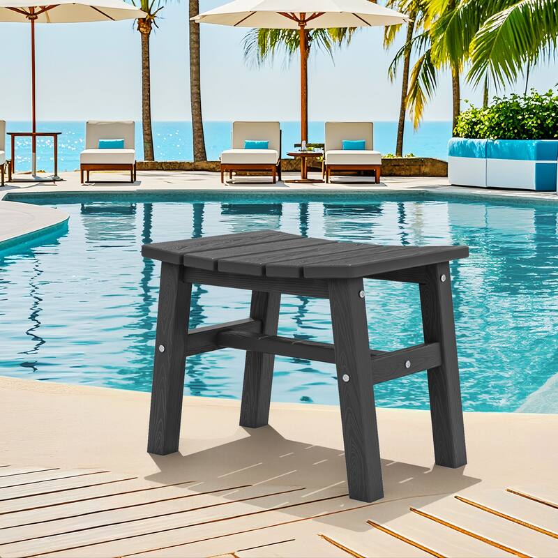 Outdoor Patio HDPE Ottoman Footstool, Extra Seat