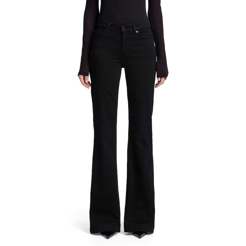 7 For All Mankind Women's Dojo Mid-Rise Wide Leg Flare Jeans