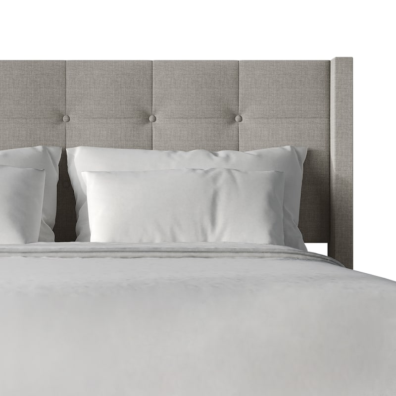 CraftPorch Elegance Wingback Upholstered Linen Bed