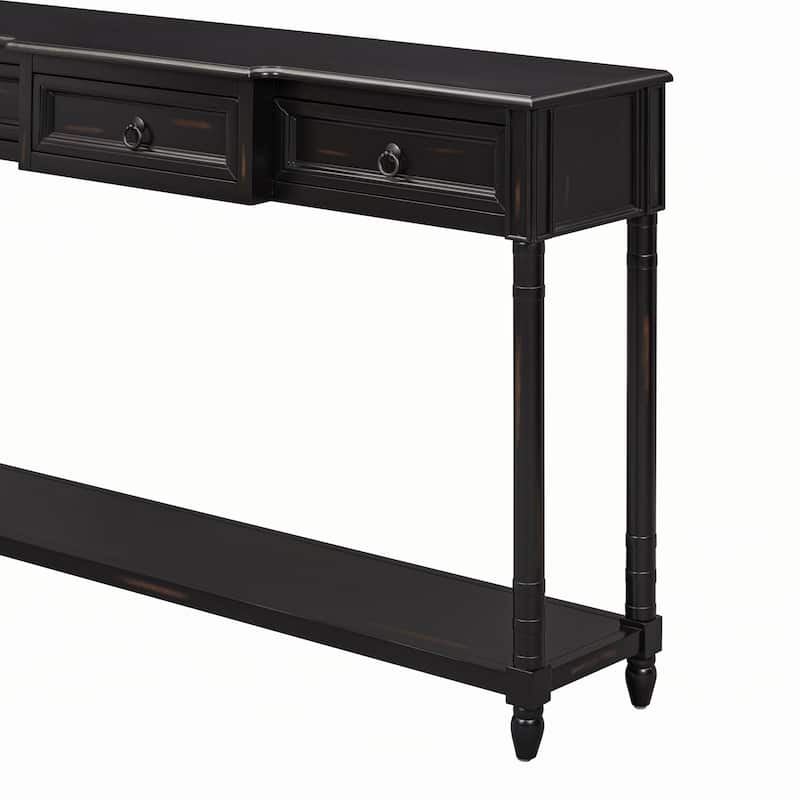 Console Table Sofa Table with Drawers(Espresso)