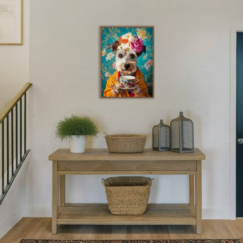 Yorkshire Tea Lady by Mowzu Framed Canvas Wall Art
