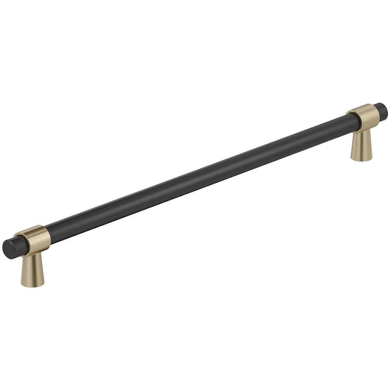 Amerock BP36984 Mergence 18" Center to Center Bar Cabinet Pull - Matte Black / Golden Champagne