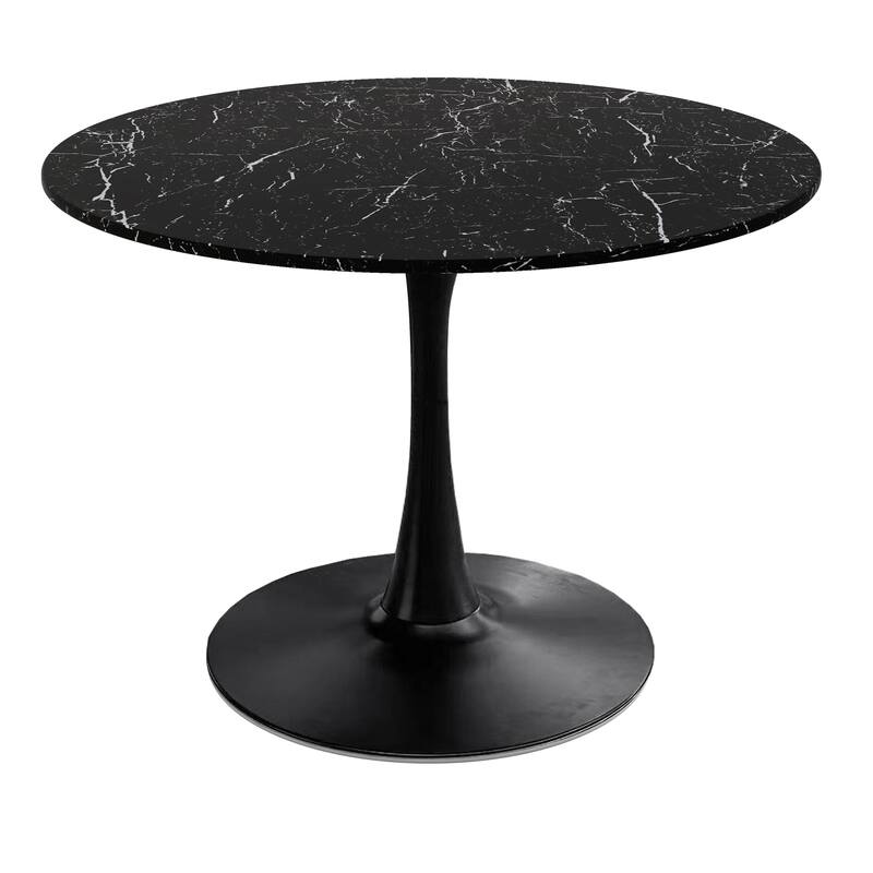 Modern Round Dining Table End Table Leisure Coffee Table with Metal Base