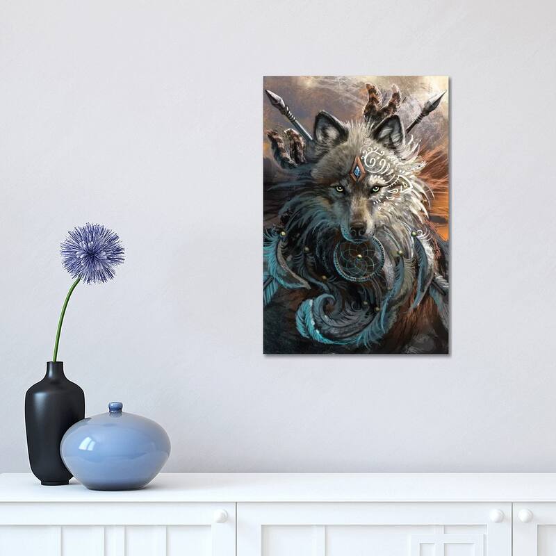 iCanvas "Wolf Warrior" by Sunima Canvas Print - 18x12x1.5