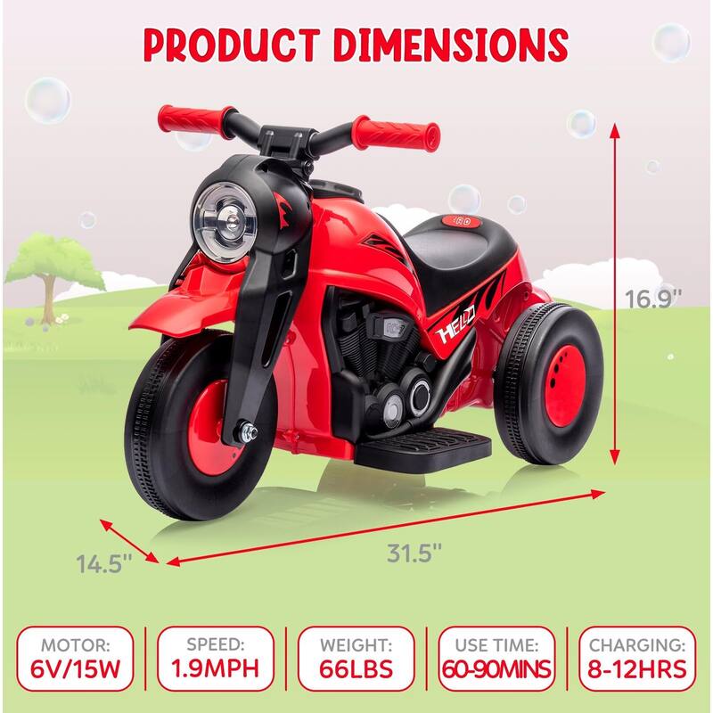 Kids Electric Motorcycle with Bubble Function