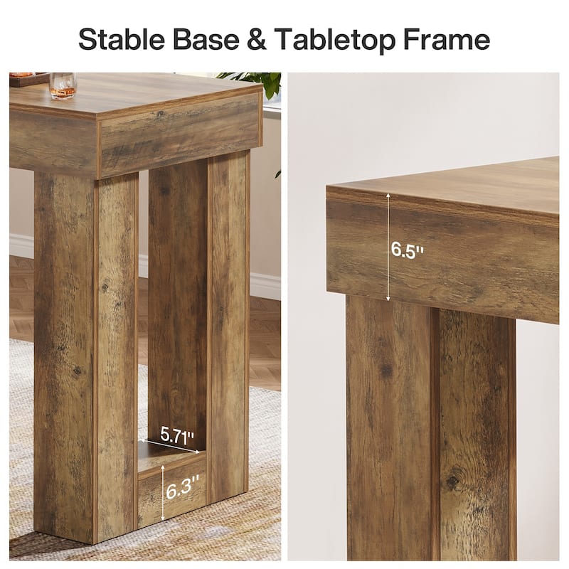 Rectangular High Top Bar Table for Kitchen, Home Bar, Living Room - N/A