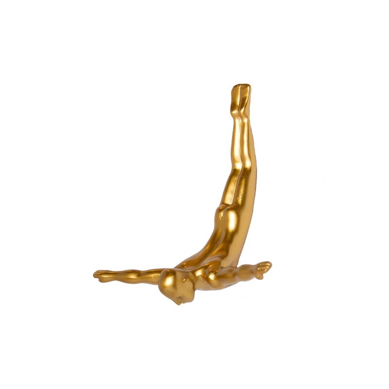 HomeRoots 7" Black Diver Resin Wall Decor - 6.5 x 6.5 x 2.5 - Gold
