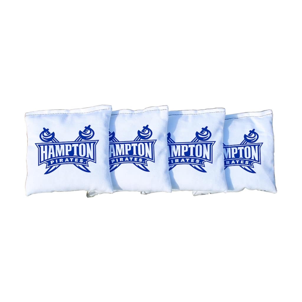 Hampton University Pirates White Cornhole Bags
