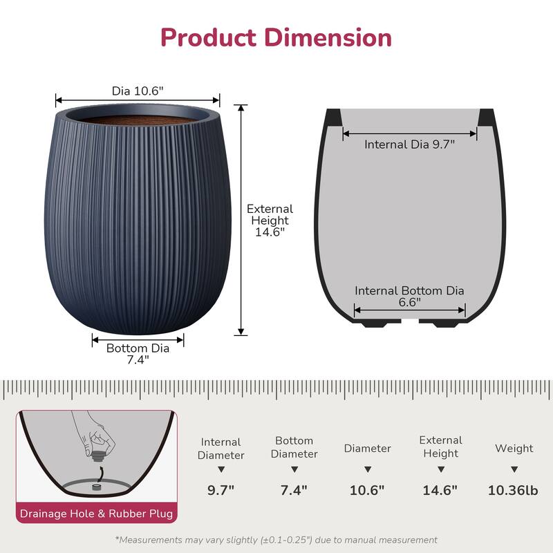 Concrete Round Planter with Enhanced Interior