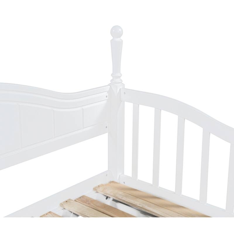 Twin Trundle Daybed with 2 Drawers, Extendable Daybed Frame, White