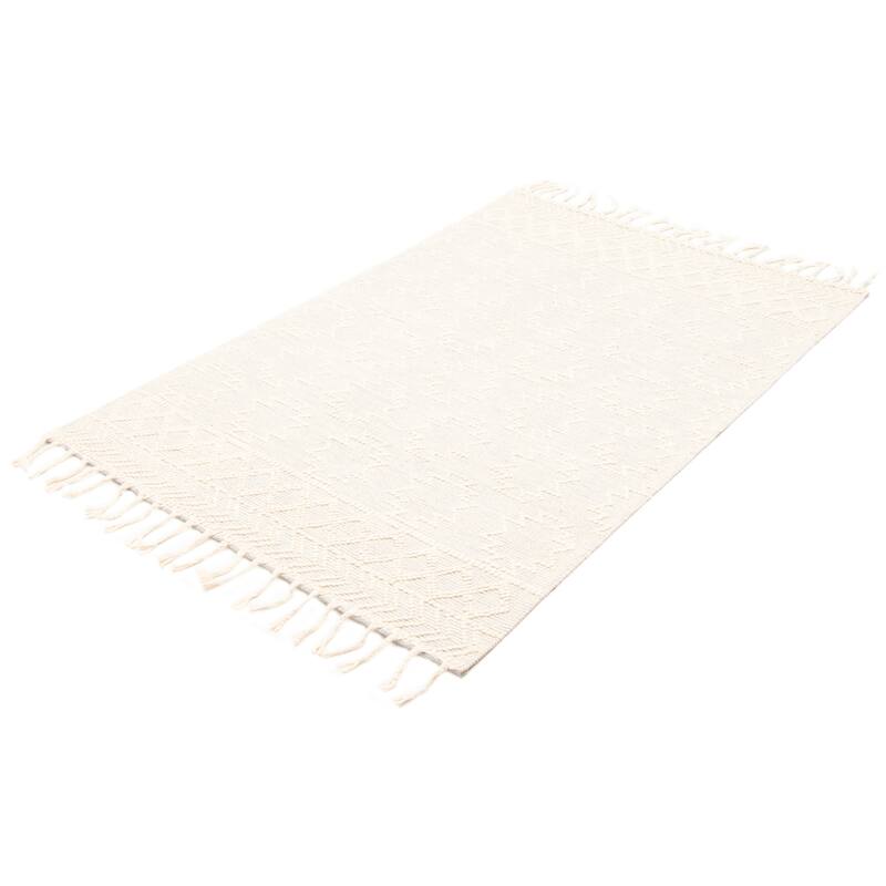 ECARPETGALLERY Braid weave Sienna Cream Wool Rug - 5'1 x 7'10