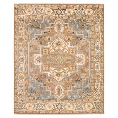 ECARPETGALLERY Hand-knotted Jules Serapi Taupe Wool Rug - 7'11 x 9'10