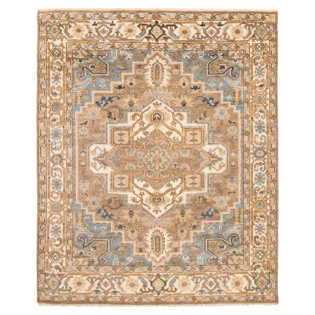 ECARPETGALLERY Hand-knotted Jules Serapi Taupe Wool Rug - 7'11 x 9'10