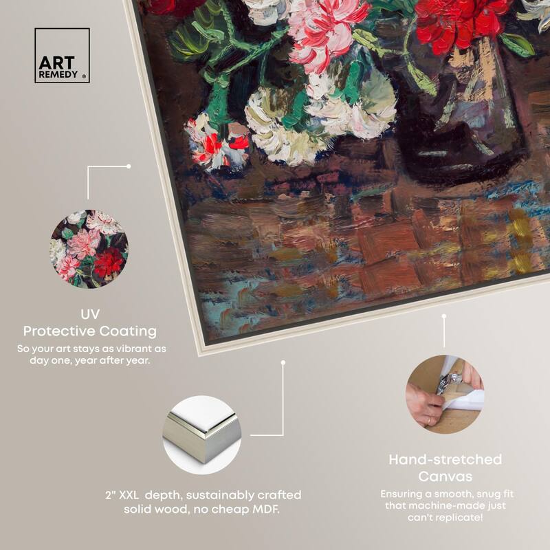 Vase with Carnations Canvas by Art Remedy