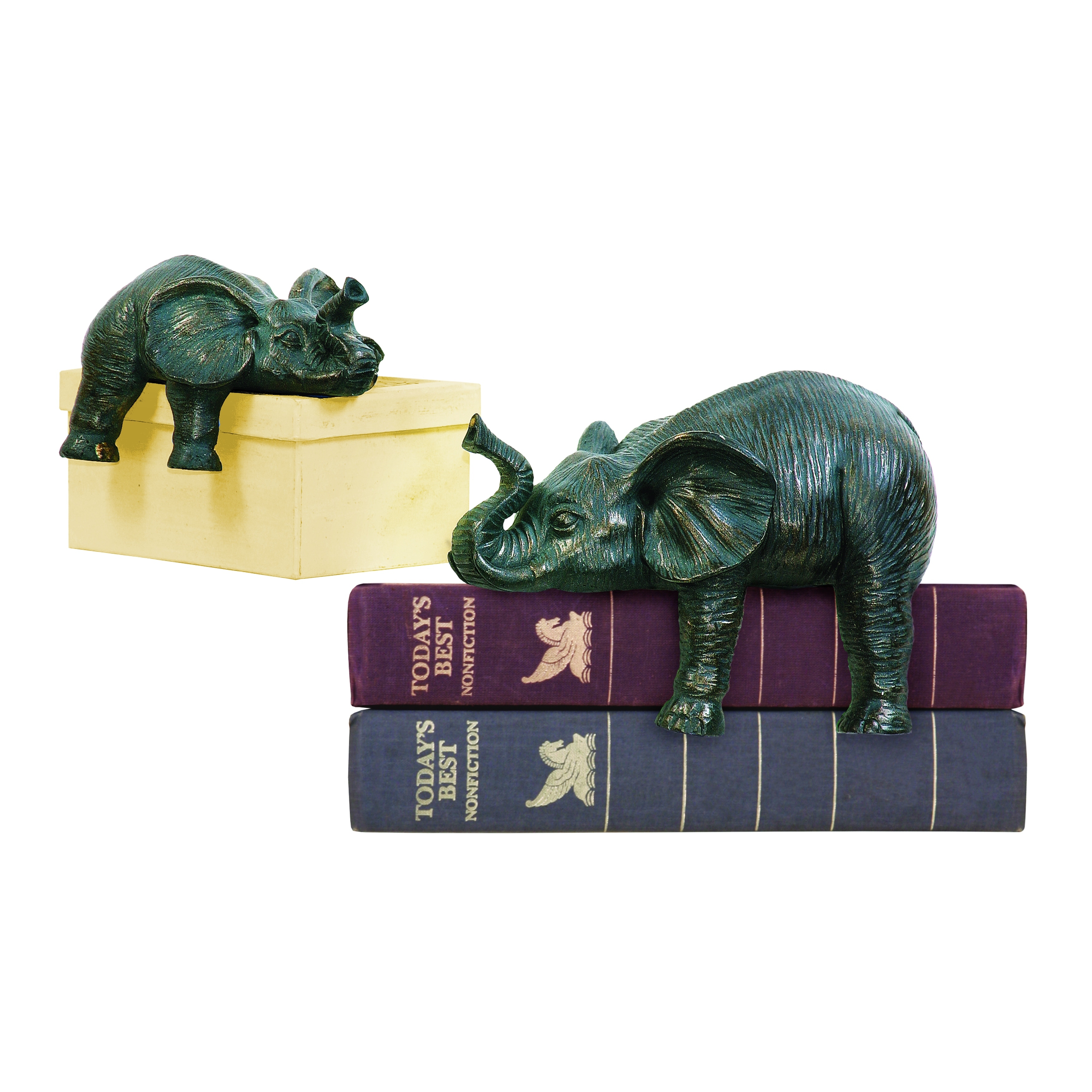Atlas Sprawling Elephant Set of 2 Bookends - Set of 2