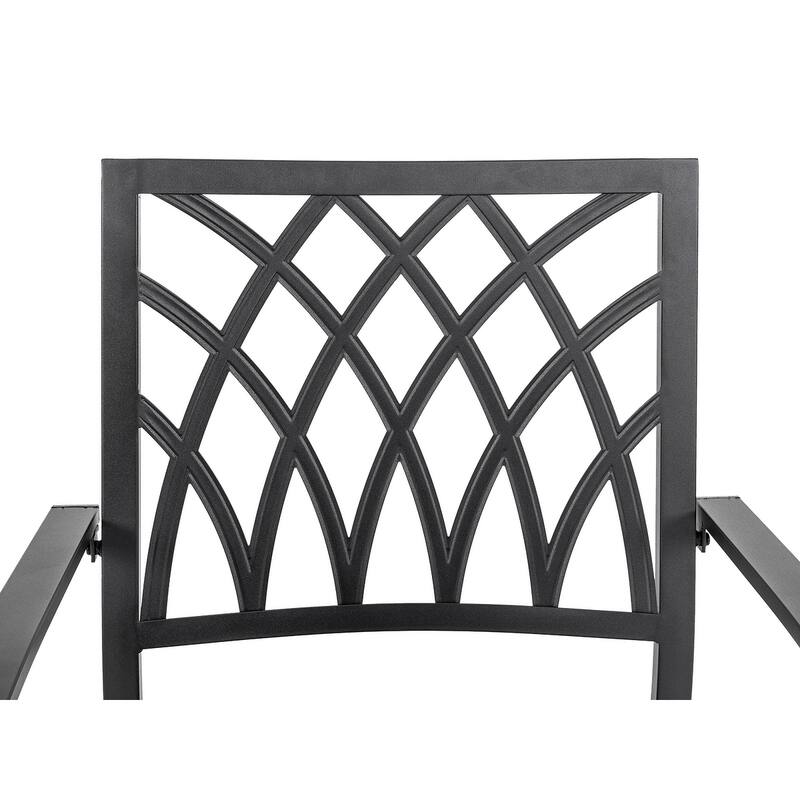Outdoor 5-Piece Dining Set, Stackable Chairs and 37'' Table - 37 inches table
