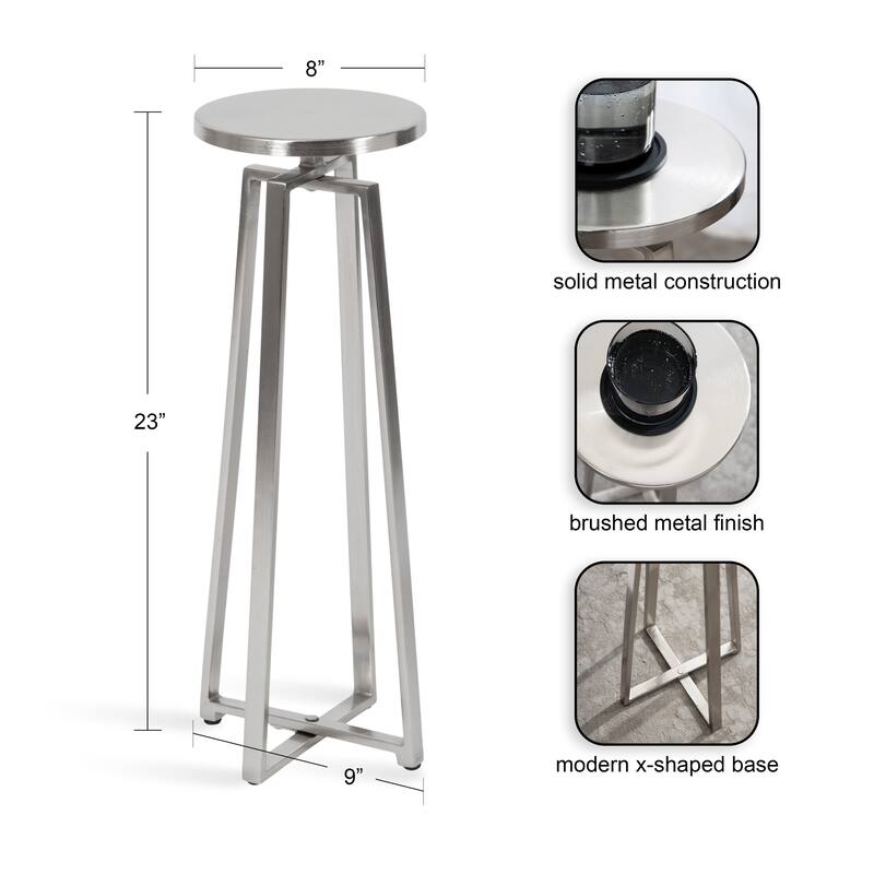 Kate and Laurel Zia Metal Drink Table - 9x9x23