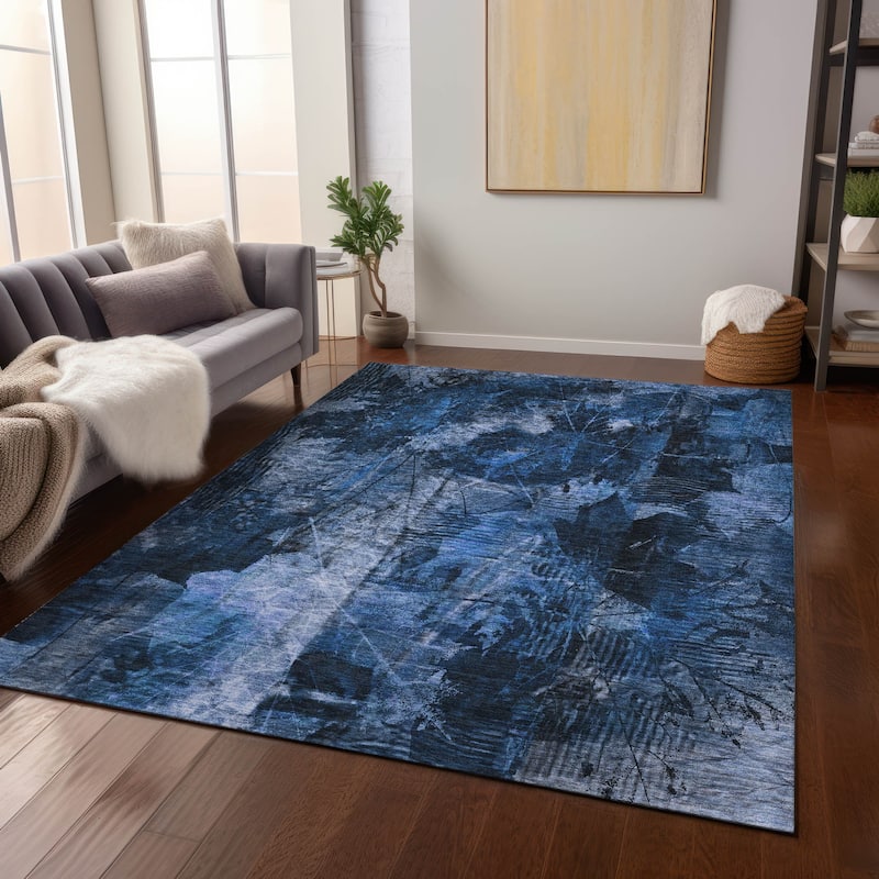 Machine Washable Indoor/ Outdoor Foilage Chantille Rug