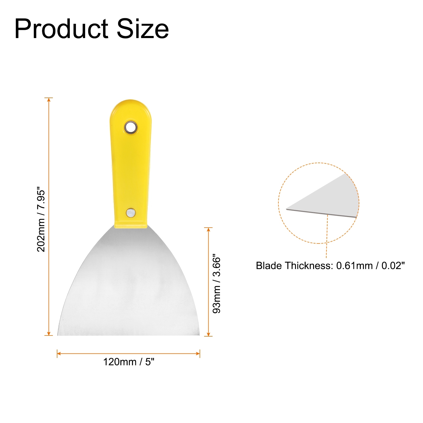 Carbon Steel Putty Knife Plastic Handle Spreading Drywall Flex Putty Scraper for Wallpaper Wall Taping Scraping Paint