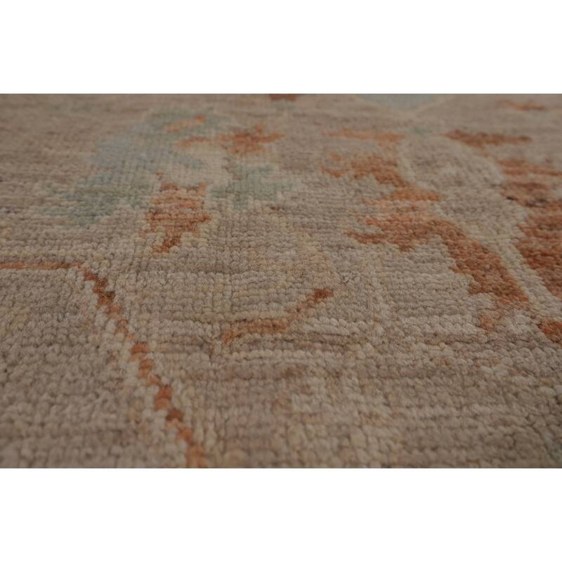 Floral Vegetable Dye Oushak Turkish Large Rug Hand-Knotted Wool Carpet - 10'3"x 13'9"