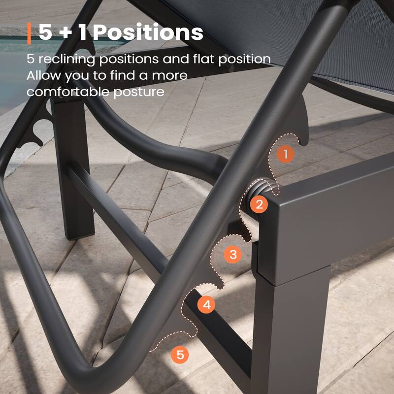 Outdoor Patio Adjustable Chaise Lounge Chair