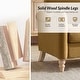 preview thumbnail 63 of 62, HULALA HOME Adika 51"W Farmhouse Striped Linen Upholstered Loveseat with Solid Wood Spindle Legs