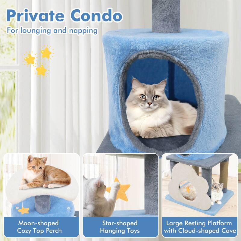 Costway 31.5” Cute Modern Cat Tree with Condo Top Perch Jute - See Details
