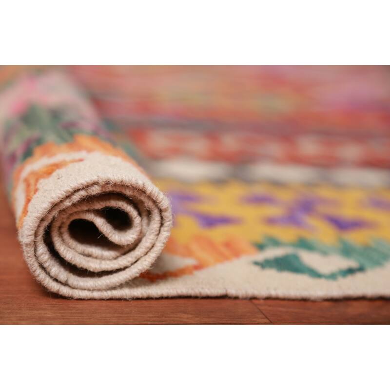 Reversible Kilim Oriental Area Rug Living Room Flatweave Wool Carpet - 10'1"x 13'1"