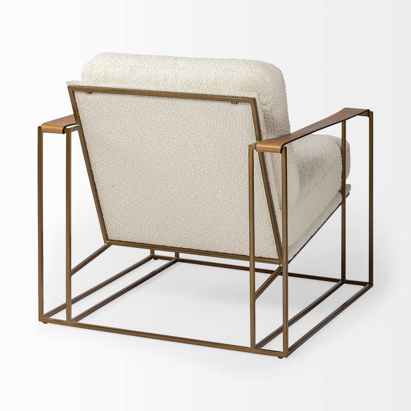 Watson Leather or Fabric Wrap Gold Metal Frame Accent Chair
