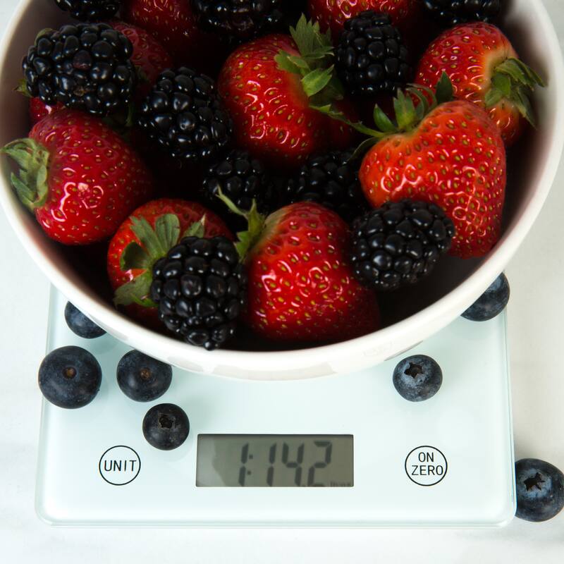 Kitchen Details Tempered Glass Digital Food Scale - 7.5"x 5.5"x 0.8"