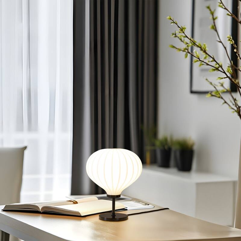 Brightech Nimbus LED Classic Matte Black Modern Round Dimmable Bedside Nightstand Desk Lamp