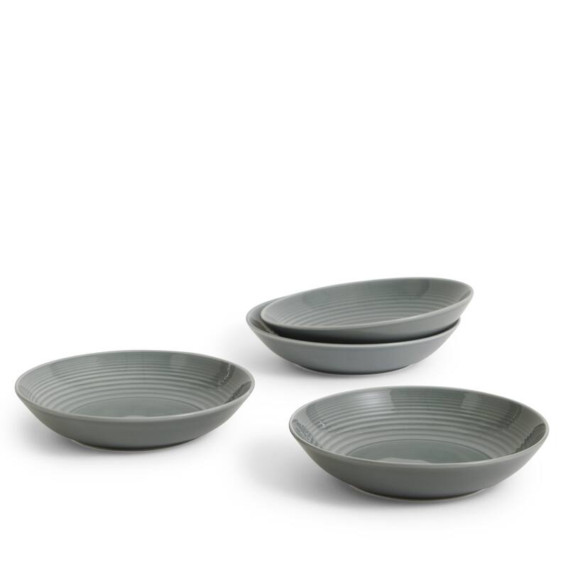 Royal Doulton Exclusively for Gordon Ramsay Maze White Pasta Bowls, Set of 4 - Dark Grey
