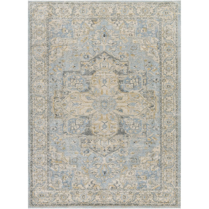 Livabliss Avellino Traditional Area Rug - 2'7" x 7'3" - Light Beige/Pale Blue - Runner