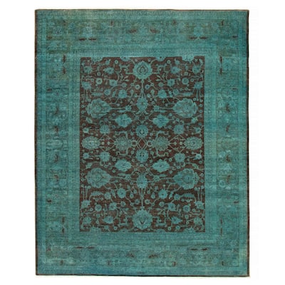 ECARPETGALLERY Hand-knotted Vibrance Teal Wool Rug - 7'11 x 9'9