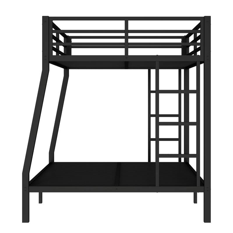 Full XL over Queen Metal Bunk Bed for Adults - Sturdy Frame, Noise Reduced, Under-Bed Storage