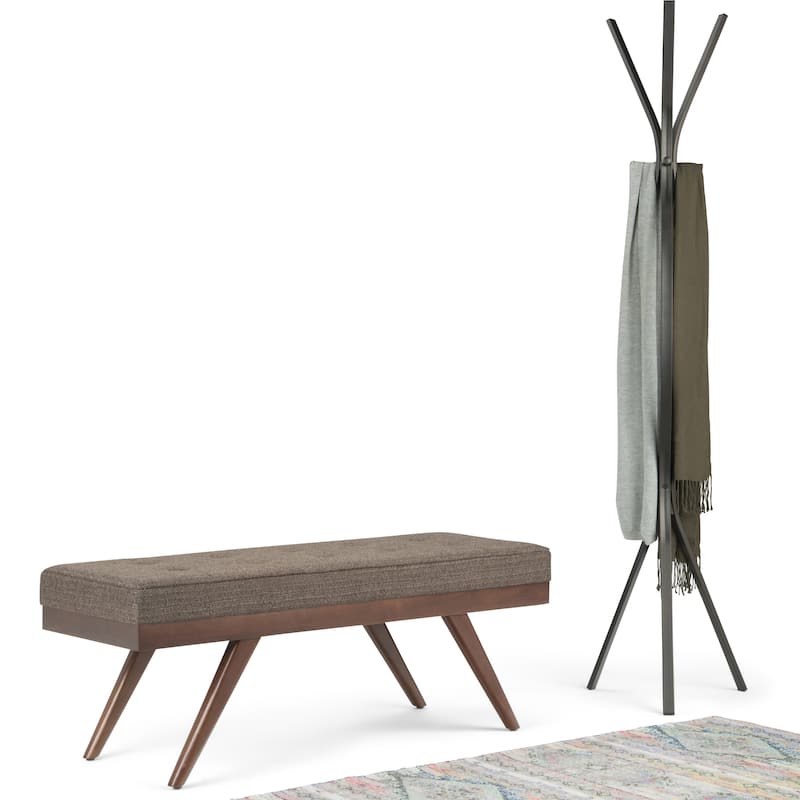 WYNDENHALL Keenan 48 inch Wide Mid Century Modern Rectangle Ottoman Bench