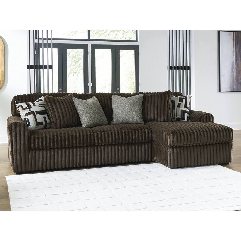 Signature Design by Ashley Midnight-madness Brown 2-Piece Sectional Sofa with Chaise - 120" W x 65" D x 40" H