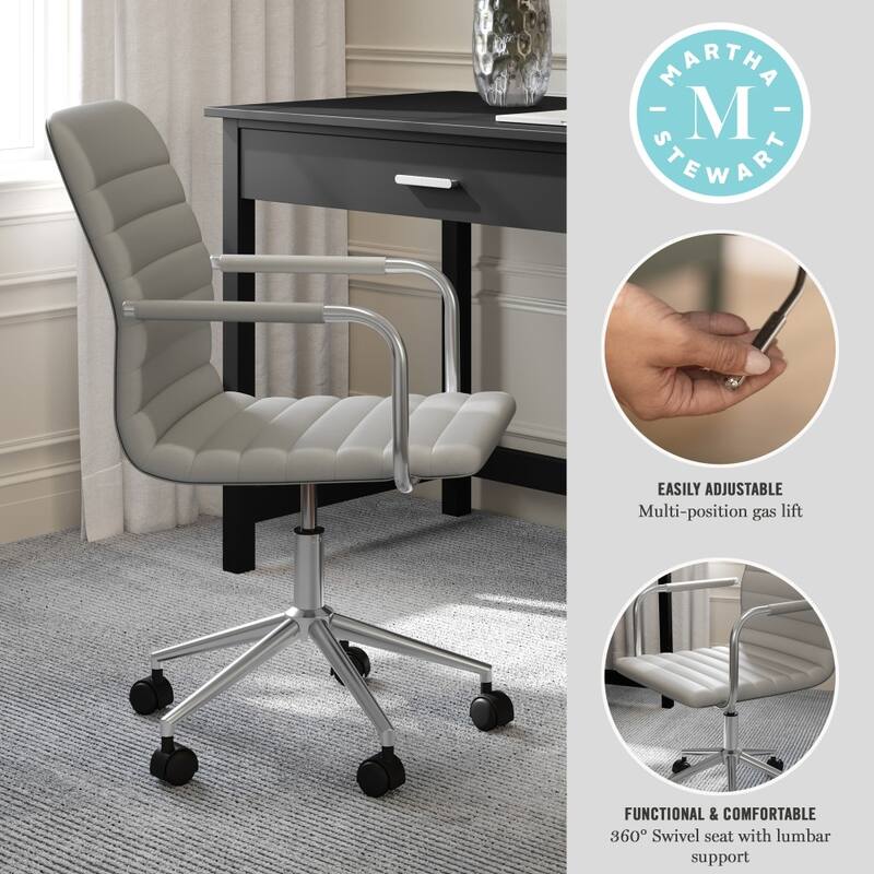 Martha Stewart Upholstered Swivel Office Chair