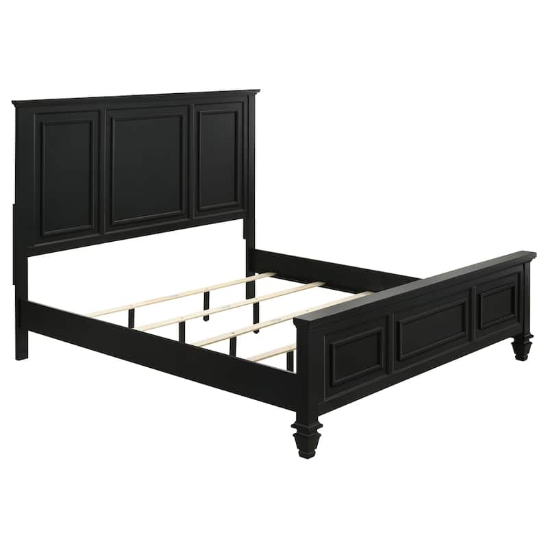 Sandy Beach Panel Black 4-Piece Bedroom Set