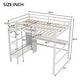 preview thumbnail 21 of 22, Full Size Loft Bed with Bulit-in Desk and Multifunction Storage Shelves, Wooden Loft Bedframe with Ladder and Guardrail