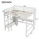 preview thumbnail 9 of 22, Full Size Loft Bed with Bulit-in Desk and Multifunction Storage Shelves, Wooden Loft Bedframe with Ladder and Guardrails