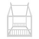 preview thumbnail 6 of 5, Roomfitters Twin Size Montessori House Bed Frame with Headboard and Footboard, Wooden Floor Bed with Fence Design, White