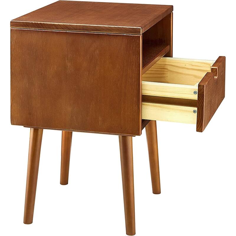 MUSEHOMEINC Mid Century Modern Wood Nightstand for Bedrooms with