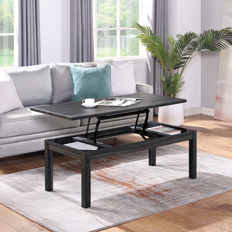 Grondin Transitional Farmhouse Style Lift Top Coffee Table with