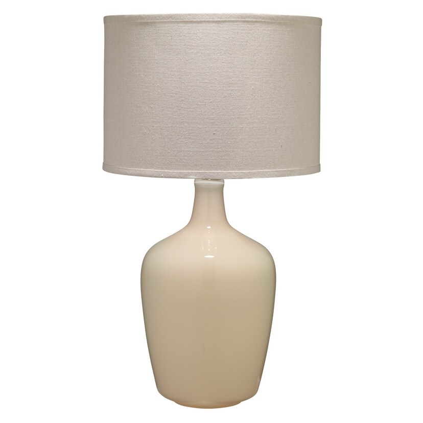 Alden Décor Plum Jar Table Lamp in Cream Ceramic with Drum ...