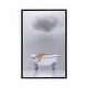 preview thumbnail 1 of 10, iCanvas "woman relaxing in the bath" by Mike Kiev Framed Silver - 40x26
