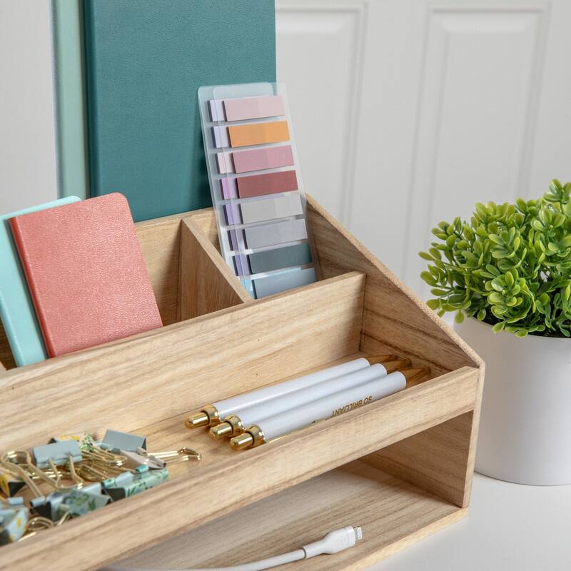 Flash Furniture LY-E20615-NAT-MS Weston 6" Tall Office Organizer with