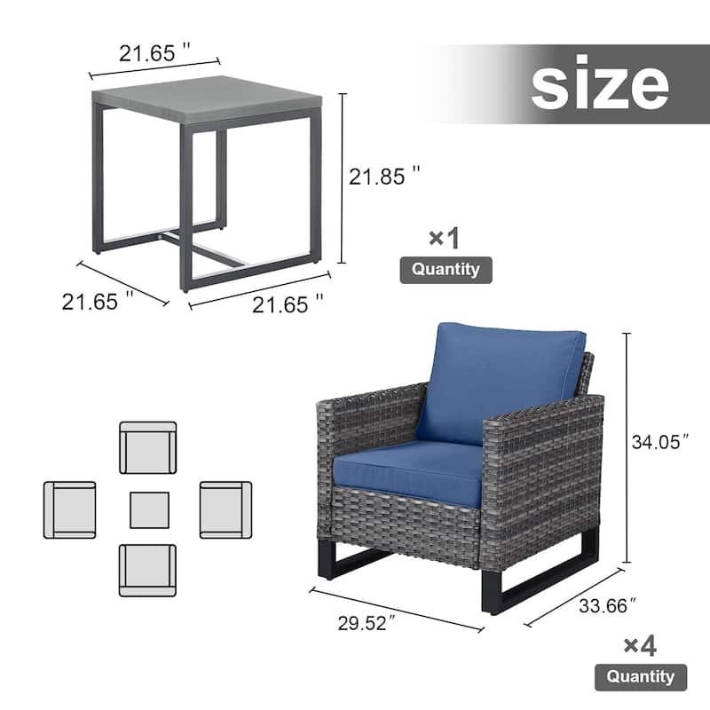 Gymojoy Outdoor Garden Patio Chairs with Side Table