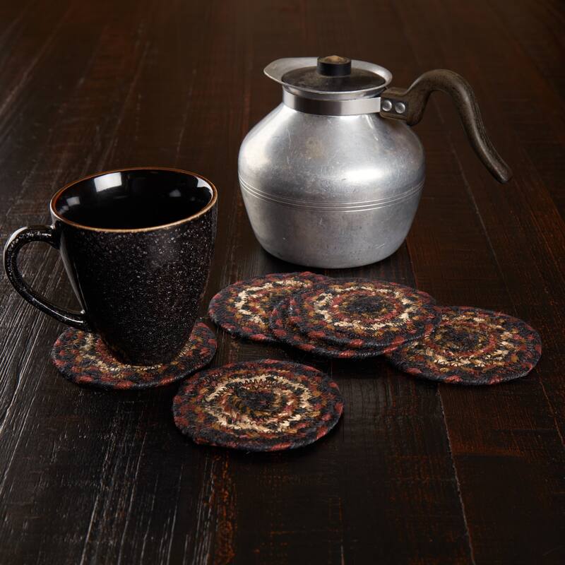 Beckham Jute Coaster Set of 6 - brick red - Set of 6